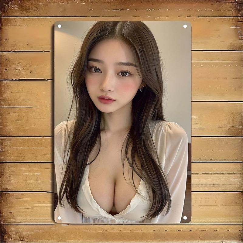 Vintage Metal Wall Art, Korean Beauty Poster for Home Decor Cafe Bar Gift