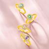 Gold Honey Ring with Pink Zircon and Rhinestone - Rock Candy Series