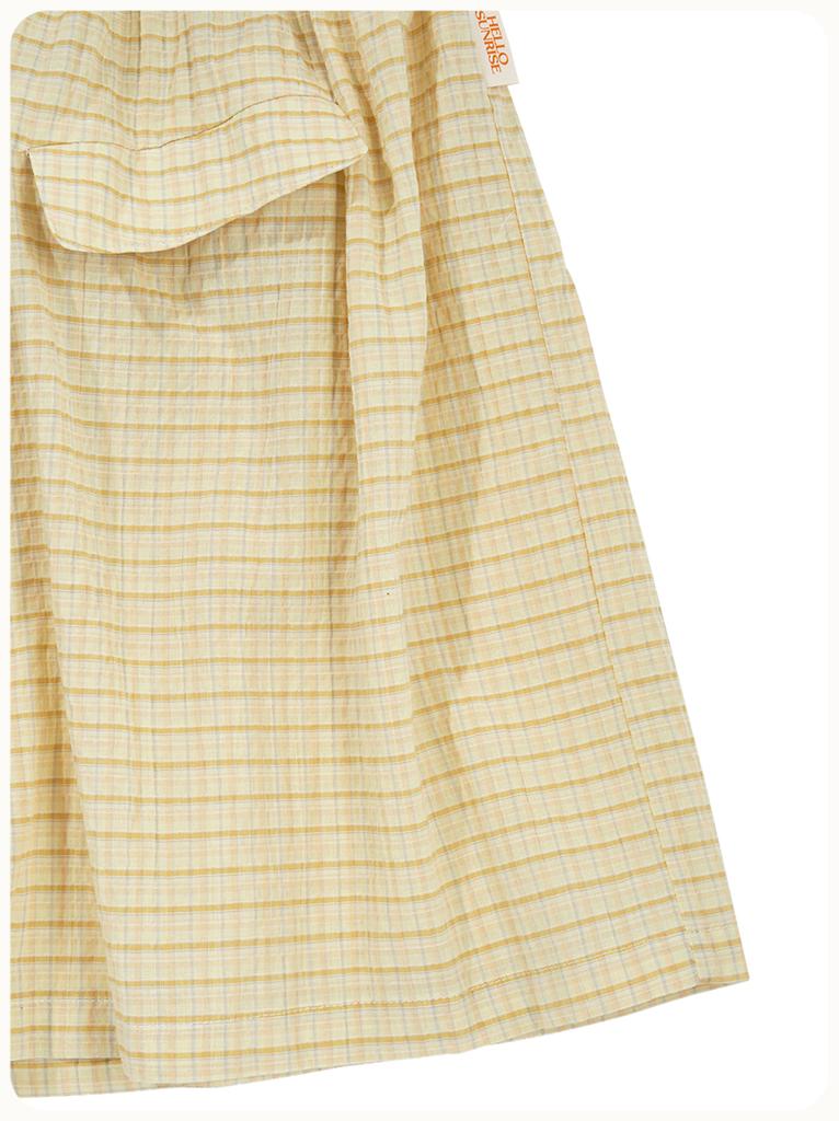 Hello Sunrise Hs Two Poket Mini Dress_Yellow Check