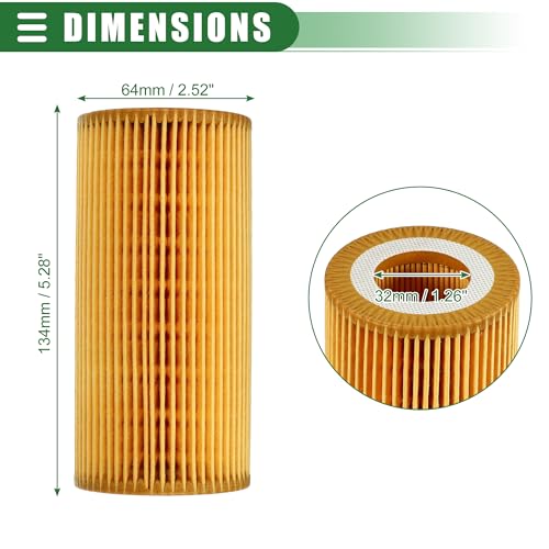 Motoforti Engine Oil Filter, Fuel Filter, for Mercedes C216 W221 W221, Made of Plastic, with Washer, No. 2751800009, Yellow, 1 Set