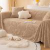 Anti Cat Scratch Large Sofa Cover Ins Style Winter Plush Sofa Towel Solid Color Full Coverage Sofa Blanket Full Cover