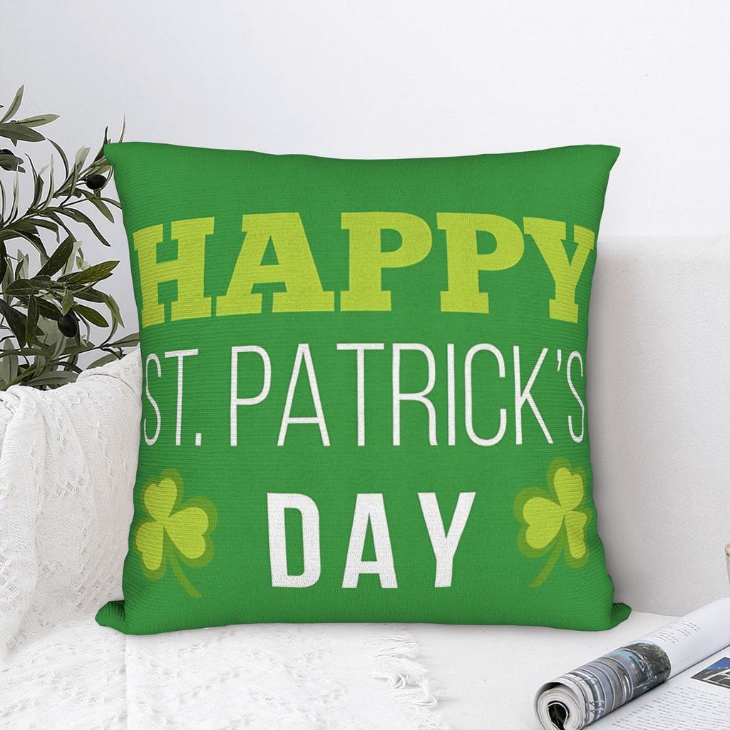 Happy St PATRICKS day Pillow Cover Soft Cushion Cover Novelty Pillow Case For Living Room Sofa