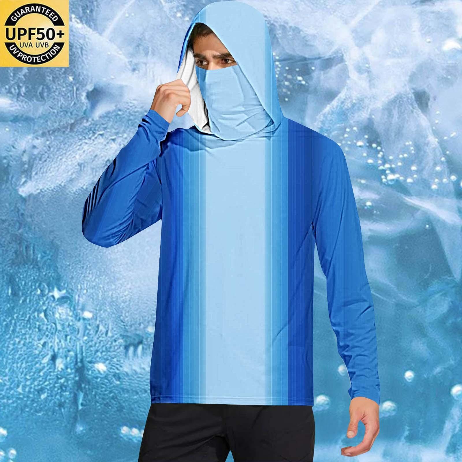 

Мужская рубашка с защитой от солнца UPF50+, быстросохнущая рубашка с длинным рукавом, рубашка для бега, тренировок, рыбалки L