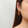 Solid Bamboo Stainless Steel Earrings, High-end Simple Women's 18K Trend Earrings