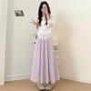 Summer High Waist A Line Skirt With Pleated Design For Casual Wear