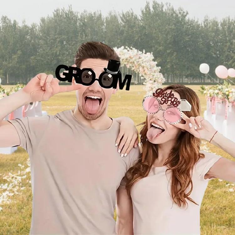 Amusing Novelty Wedding Glasses Plastic Frame Playful Reception Eyewear For Brides Grooms Lightweight Durable Party Accessories