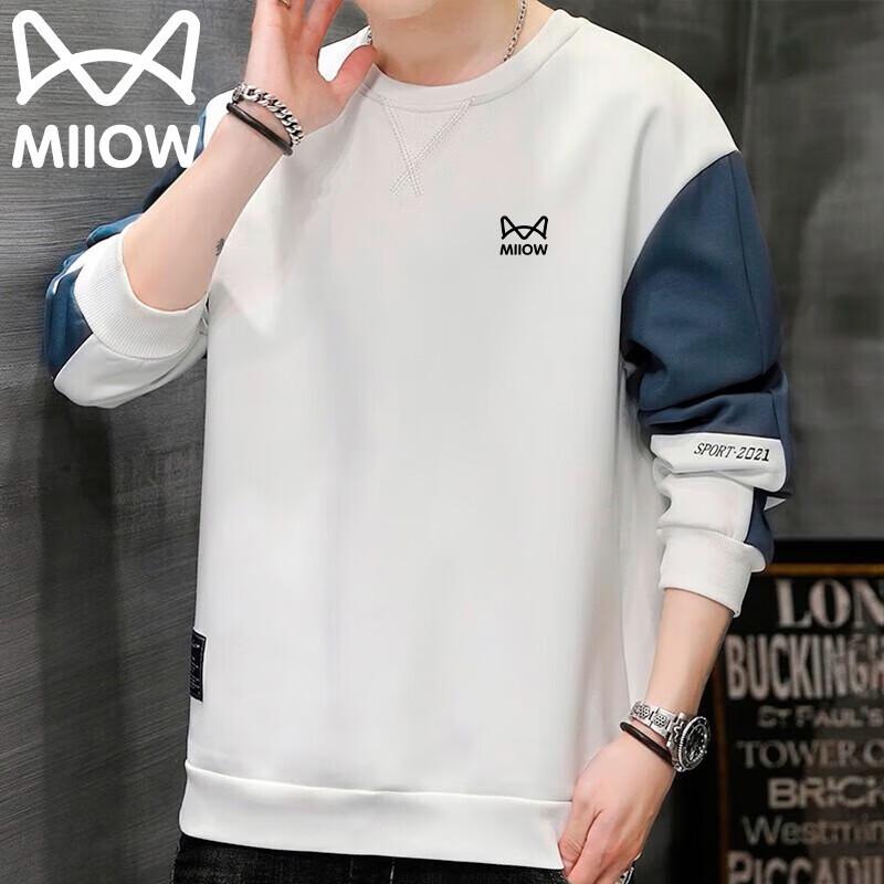 

MaoRen Men s Versatile Round Neck Long Sleeve Sweatshirt 4XL