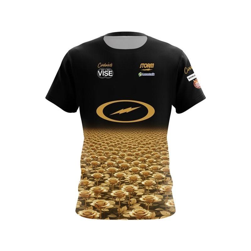 Summer Men Coolwick Storm Bowling Jersey Black Lightning Logo Short Sleeve Performance T-Shirt Pro Player Fan Casual Sports Tee