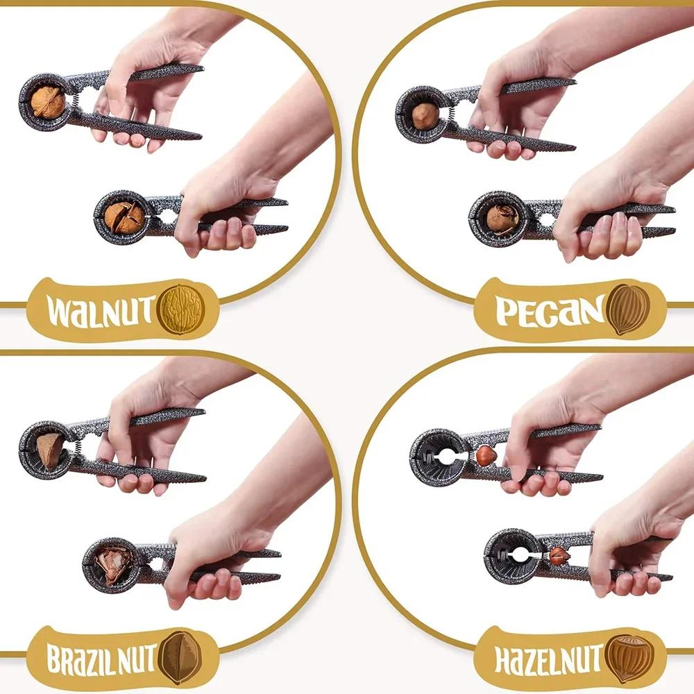 Nutcracker Pecan Nut Cracker Walnut Plier Opener Tool with Non-slip Handle Hazelnut Plier Nut Clip