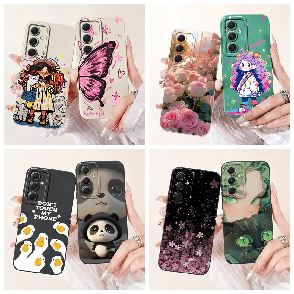 For Samsung S23 FE S 23 Plus Ultra Case Cute Cat Luxury Funny Girl Silicone Phone Case For Samsung S23 Ultra Funda Coque Capa