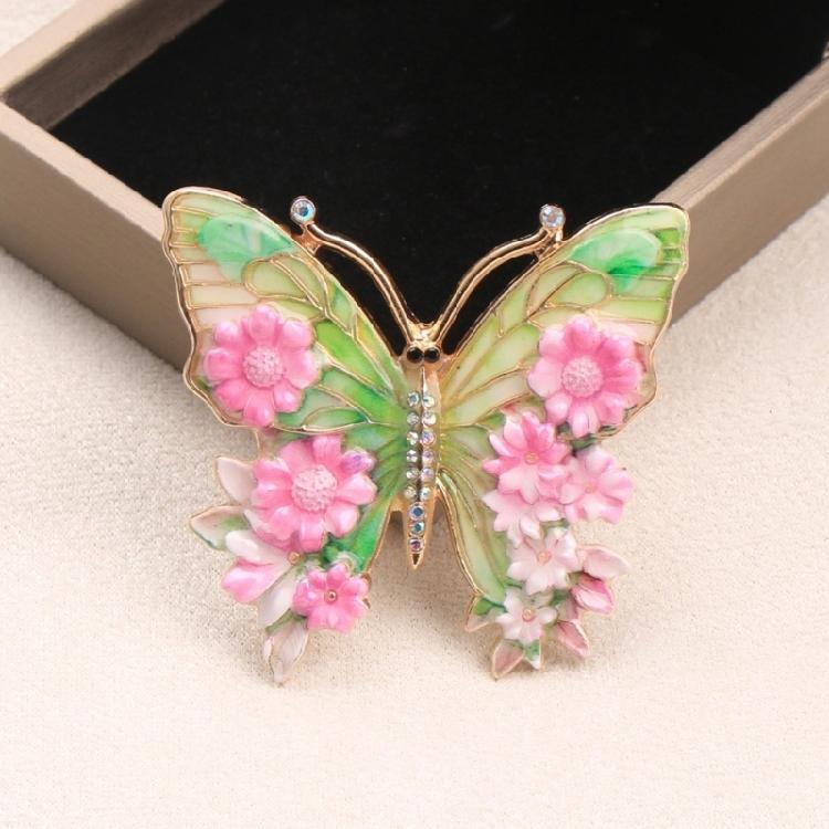 Crystal Rhinestones Butterfly Brooch Fashionable Evening Wear Lapel Pin Clothing Accessories Social Event Jewelry