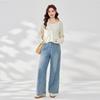IEF/Aiyifu Plus Size 2025 Autumn Korean Style Denim Wide-Leg Pants