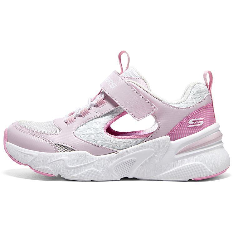 Skechers Fashion Velcro Casual Outdoor Running Non-Slip Durable Sports Sandals Kids Sandals White Pink 319025L-PKW 27.5