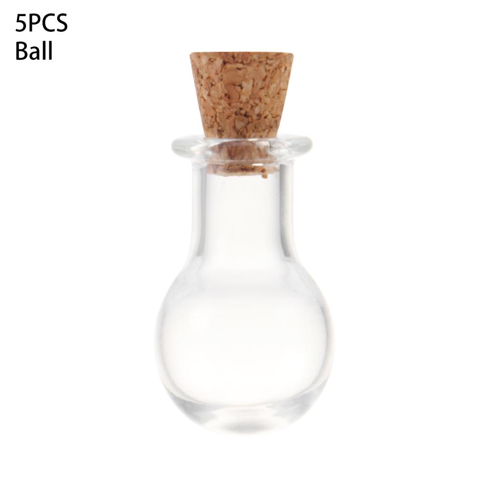 5Pcs Cork Stopper Small Empty Glass Bottle Tiny Glass Jars With Cork Decorative Wish Glass Jars Wedding Holiday Mini Containers