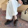 Retro Korean Version Fashion Square Head Single Shoes Women's Shoes Autumn 2025 New Versatile Lace-up Flat Casual Shoes
