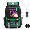 Animation Cartoon Printing Contrasting Color Neutral Usb Backpack Large Capacity Korean Version Of Student Schoolbag