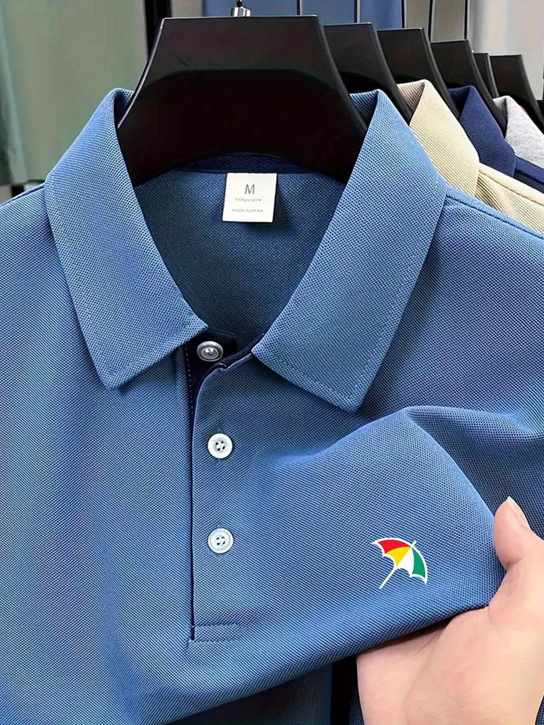 Herren Farbblock-Bündchen Polohemden Atmungsaktiv Weich Kurzarm Lässiges Hemd für Outdoor Büro