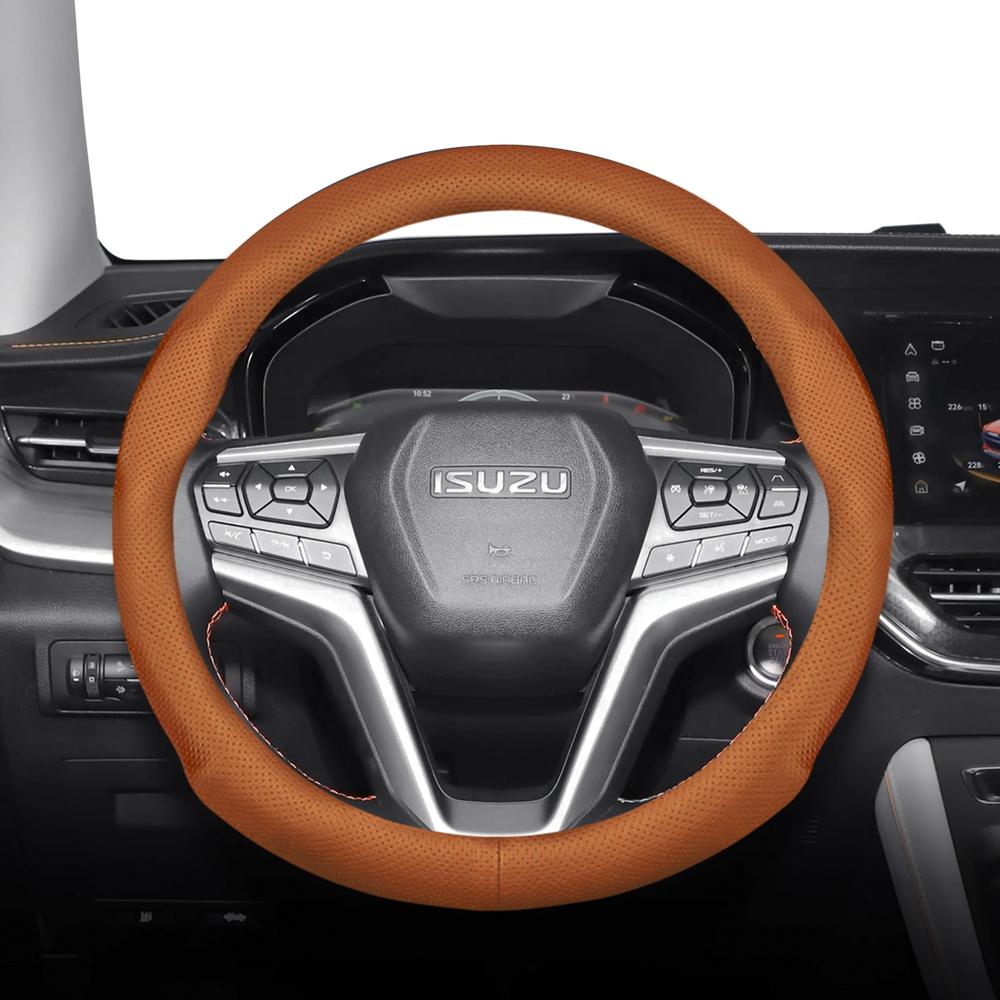 Suitable for ISUZU Perforated Leather Steering Wheel Cover Ultra-Thin Breathable D-MAX MU-X ELF N-Series FORWARD F-Series TRAGA
