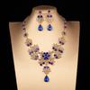DIEZI Baroque Bridal Crown Tiaras For Women Wedding Princess Queen Red Green Blue Crystal Tiaras Necklace Earrings Jewelry Sets