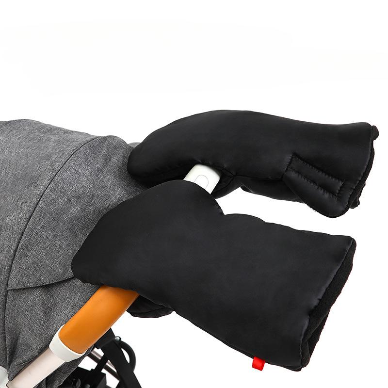 Black Waterproof Pram Stroller Warm Gloves Mitten Baby Carriage Winter Hand Muff Stroller Mitten Winter Stroller Accessories чёрный