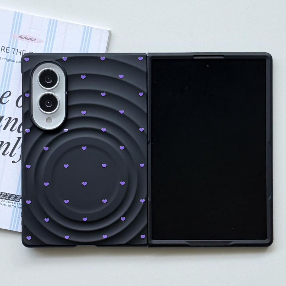Candy Silicone Soft Ripple Magnetic Phone Case For Samsung Galaxy ZFold 8 Cute Heart Shockproof Bumper Wireless Charging Cover