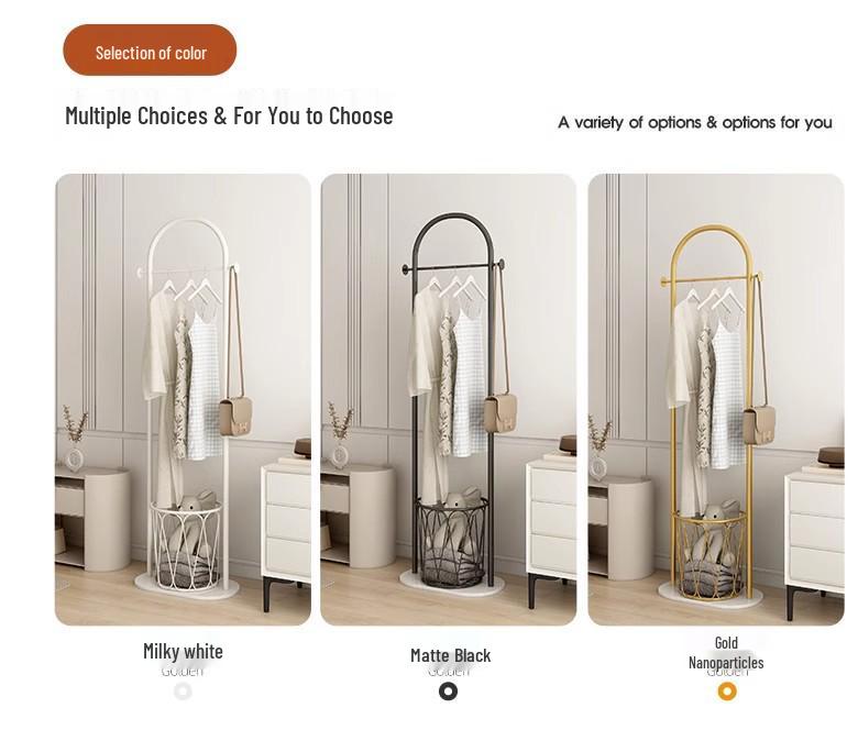 Elegant Utrymmesbesparande Golvställ för Kläder & Rockar med Förvaringshyllor