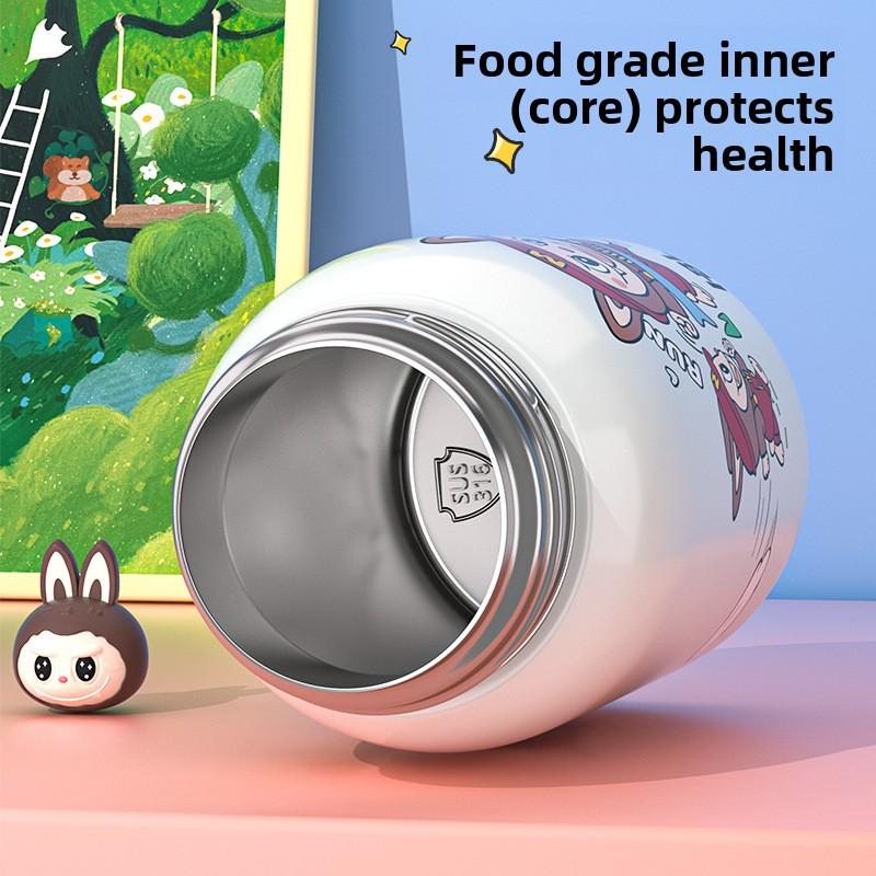Large Capacity Double Drink 316 Thermos Cup Cute High Value Children's Straw Cup Student Portable Water Cup