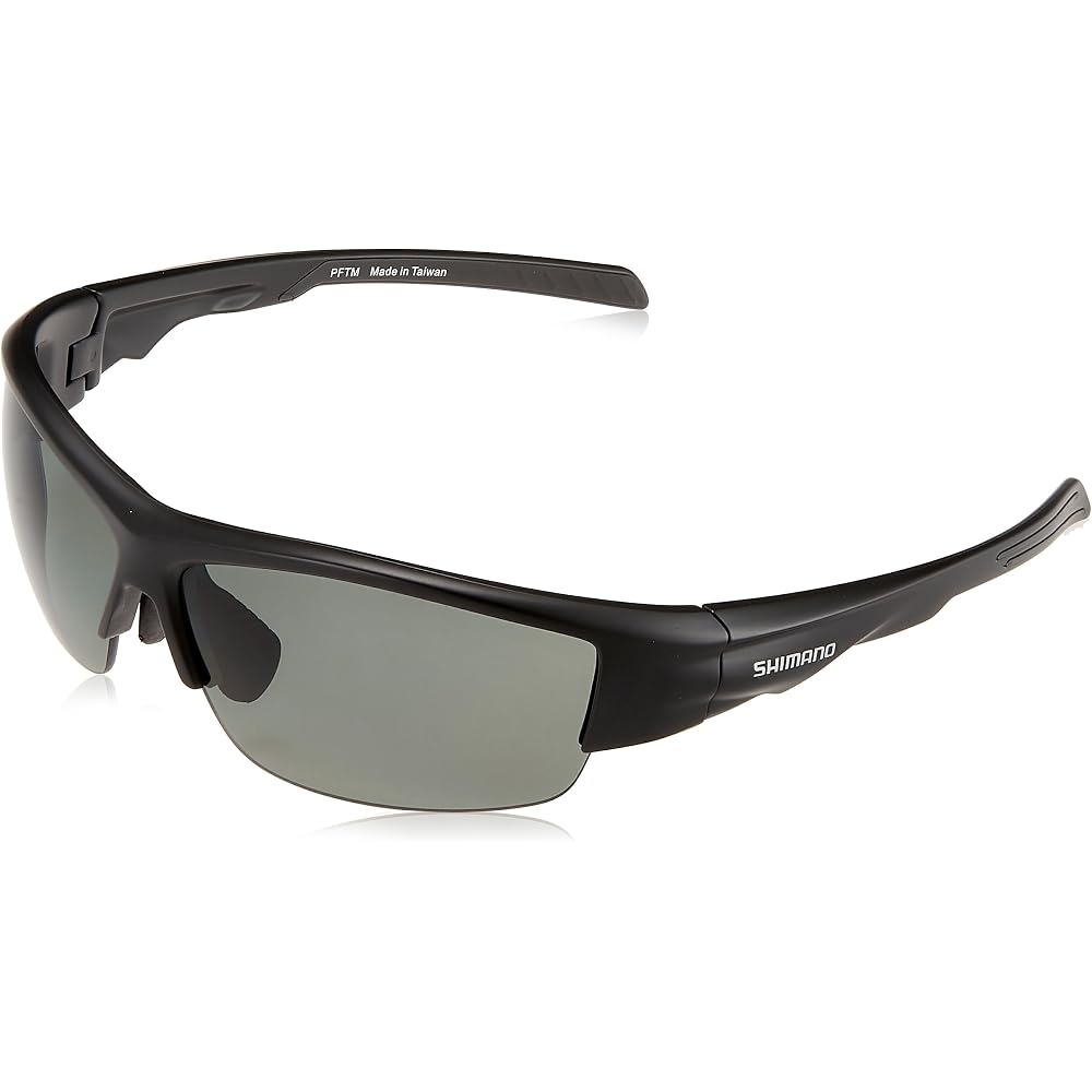 Shimano HG-066N Polarized Fishing Sunglasses Water Resistant Half Frame Matte Black Smoke 100% UV Protection