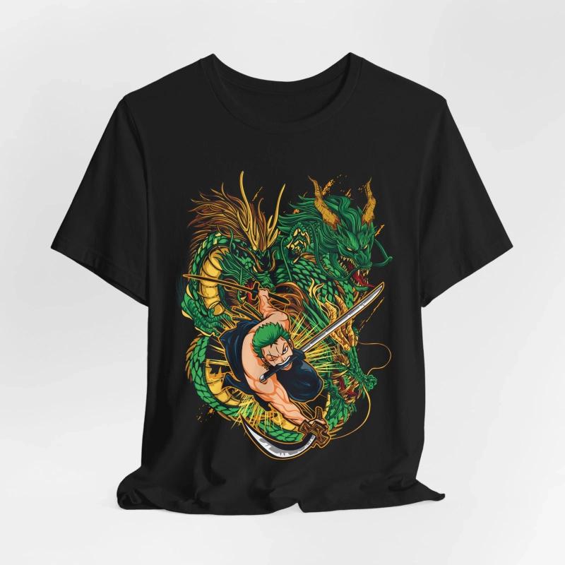 One Piece Anime T-Shirt für Herren mit Aufdruck von Roronoa Zoro, Jungen, Kindern, Harajuku, Kurzarm, Luffy-T-Shirt, Bekleidung