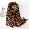 Fashion Black Grey Leopard Dot Tassel Viscose Shawl Lady High Quality Wrap Thick Pashmina Stole Bufandas Muslim Hijab 180*90Cm