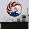 Patriotic Wreath for Front Door Handmade 4th of July Door Hanger Red White Blue American Wooden Hanging Plaque for Wall Porch Memorial Day Decor