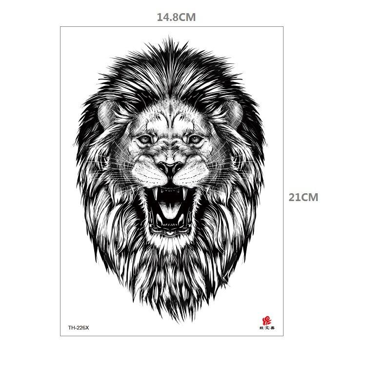 Tiger Tattoo Sticker Half Arm Lion Large Pattern Water Transfer Amazon Set