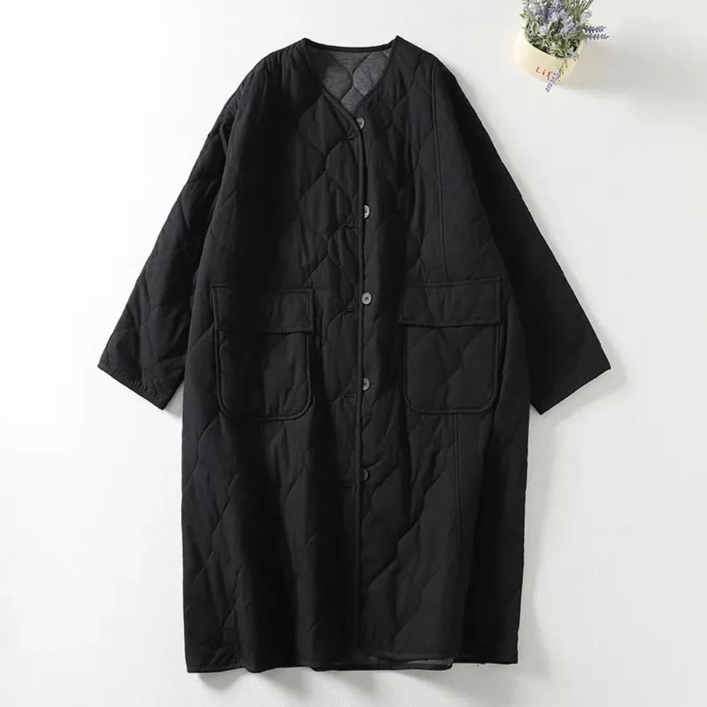 Lightweight Down Cotton Jacket for Women's Clothing Autumn Winter Casual Loose Thick Warm Coats Female Long Overcoat