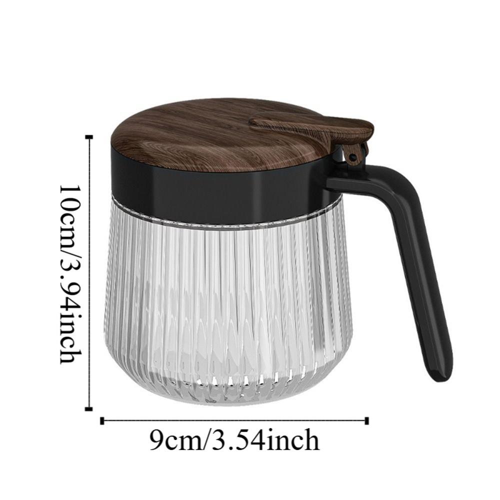 Wood Grain Lid Spices Glass Jar Glass Material Seasoning Boxes Seasoning Container  Kitchen Storage