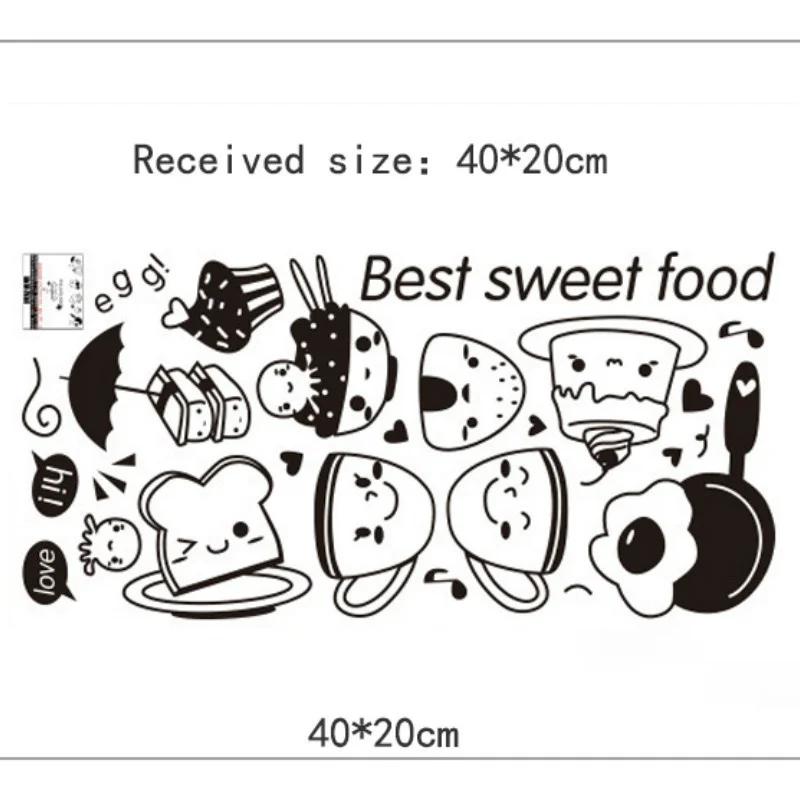 

New Creative Design Kitchen Diy Coffee Sweet Food Wall Stickers Wall Art Decal Decoration Oven Dining Hall Wallpapers Decoration