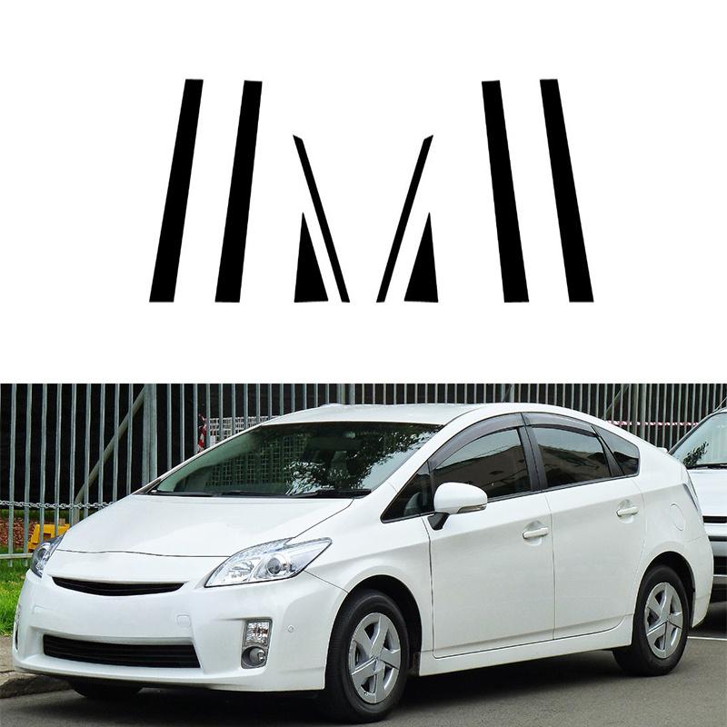 8pcs Black Pillar Posts Fit For Toyota Prius 2010 2011 2012 2013 2014 2015 Door Window Molding Cover Trims Decoration Sticker