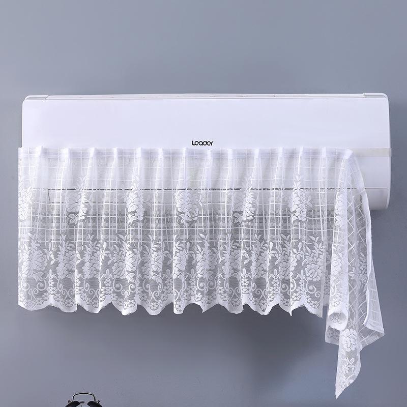 Biely čipkovaný kryt na klimatizáciu 1,5 HP - Elegantná ochrana proti prachu a vetru do spálne.