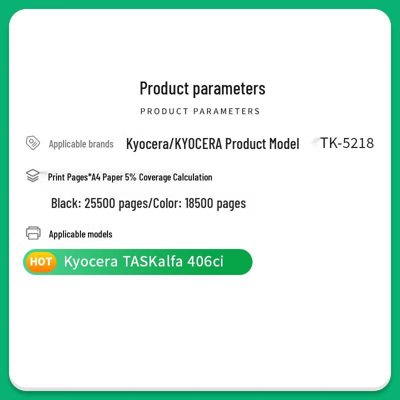 Compatible Kyocera TK-5218 Toner Cartridge Set for TASKalfa 406ci