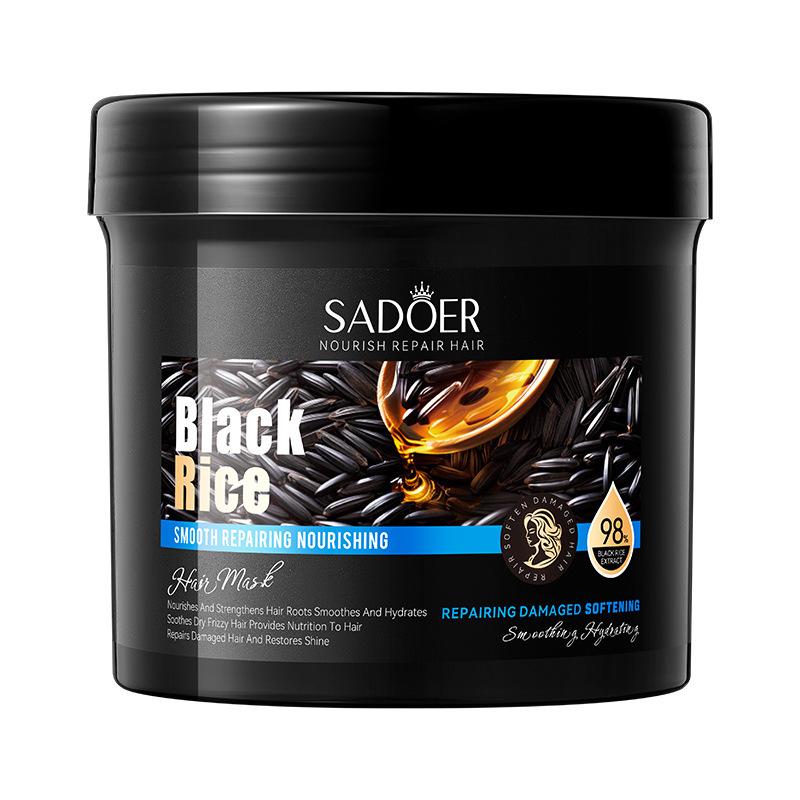 Black Rice Crumb Removal Softening Conditioner SADOER Anti-Broken Hair Nourishing Hair Mask 500G