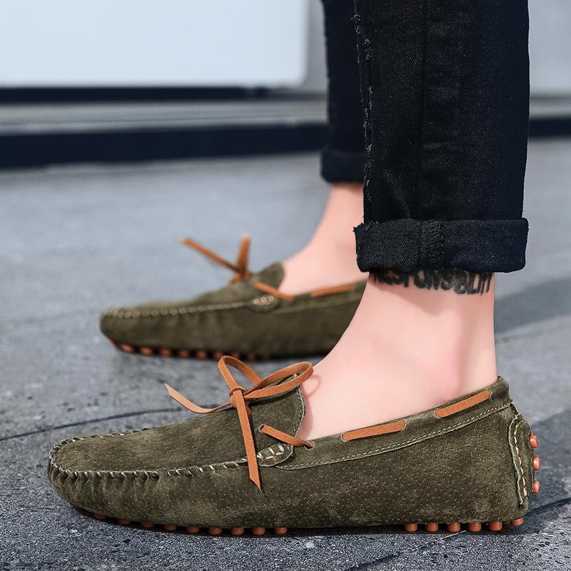 Fashion Mens Casual Shoes Suede Loafers ClassicShoes Soft Driving Flats Luxury Moccasins Hot Slip on Men Shoes Plus Size Bean Bean