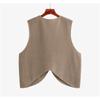 Plus Size Women's V-neck Hollow Out Sleeveless Tops Early Autumn Loose Knit Vest
