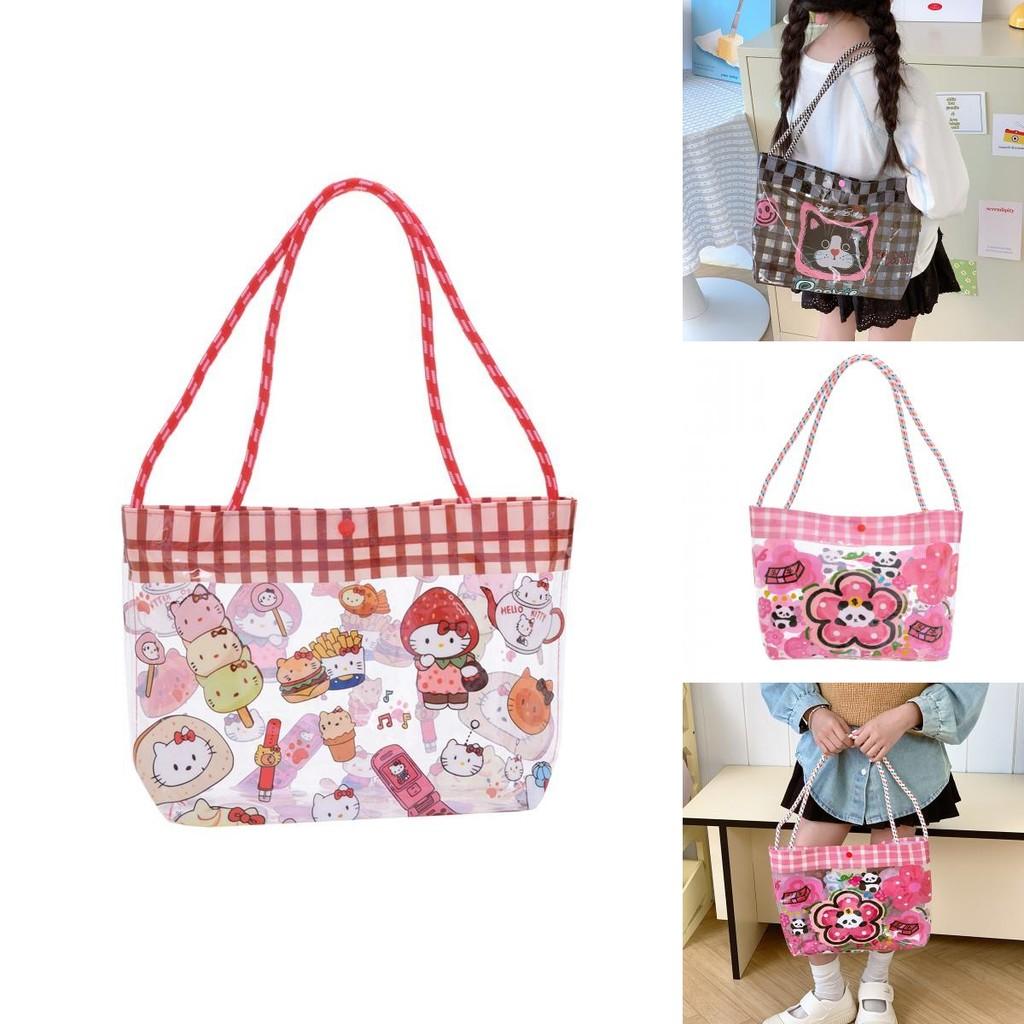 Hello Kitty Pvc Beach Bag For Kids Lightweight Cartoon Travel Organizer For Children