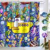 Underwater World Shower Curtain Cartoon Submarine Colorful Marine Life Nautical Sea Animals Life Summer Ocean Theme Bath Curtain