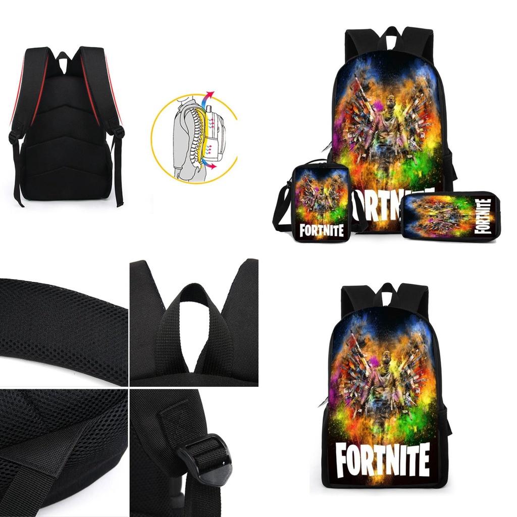 Fortnite Schultaschen-Set Hohe Kapazität Verschleißfest Atmungsaktiv Perfekt für Teenager