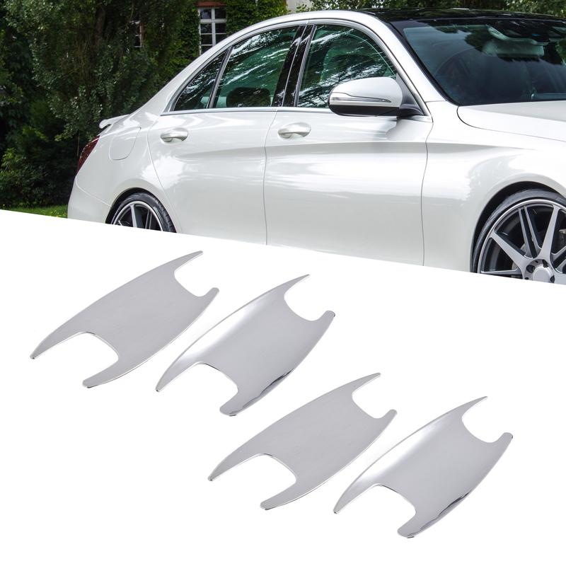 Stylish Chrome Car Door Handle Bowl Decorative Cover Trim for Mercedes CClass GLCClass Upgrade Your Interior Look
