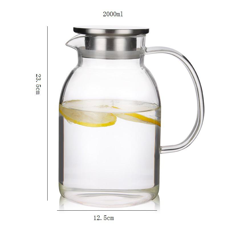 High-Temperature Resistant Glass Cold Water Kettle Set with Borosilicate Cups, Large Capacity, for Home Use