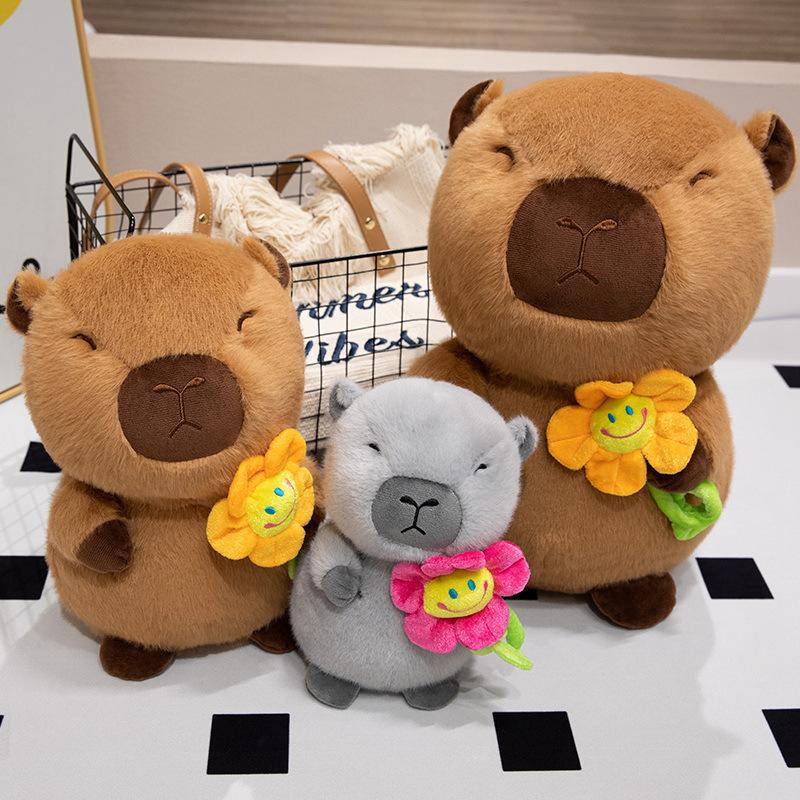 Cute Kapibala Flower Capybara Doll Plush Toy Guinea Pig Doll Doll Giving Birthday Gift To Girlfriend