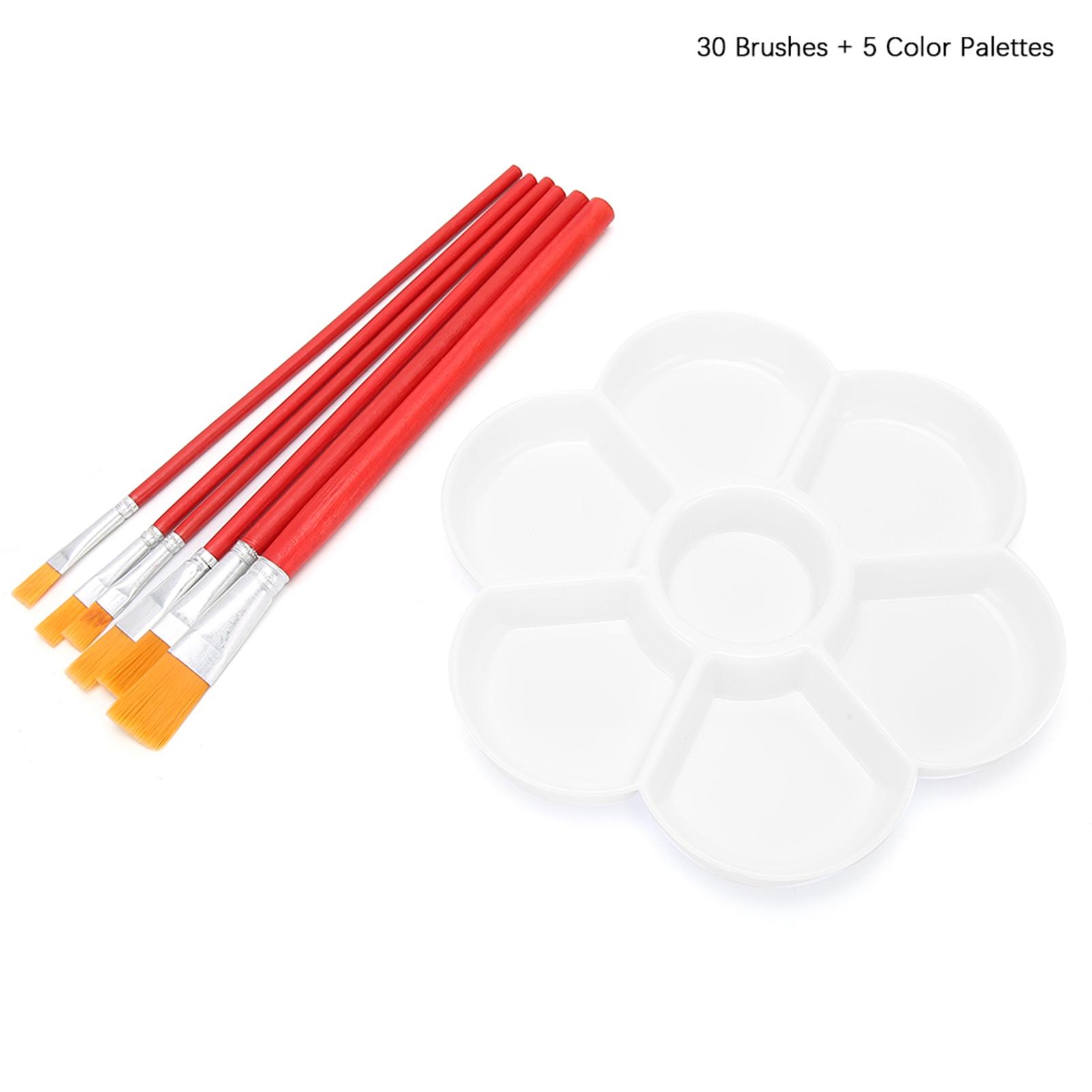 

30pcs Paint Brushes Watercolor Painting Artist Paintbrushes Plastic Nylon Hair Brushes