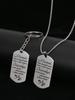 Stainless Steel Necklace Keychain with Motivational Inscription