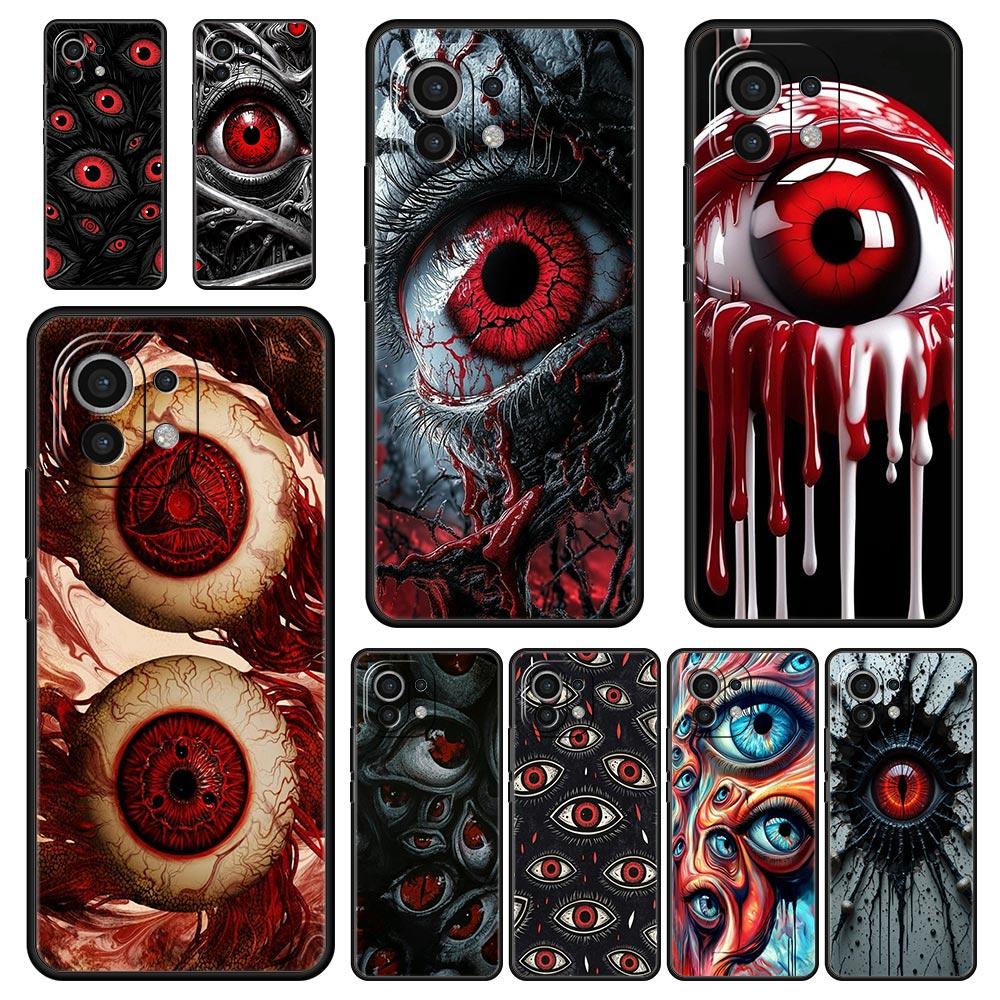 Spooky Scary Red Eye Phone Case Cover for Xiaomi Mi 17 Pro Max 15 14 13 12 11 Ultra 15T 14T 13T 12T 11T Pro Lite Soft TPU Shell